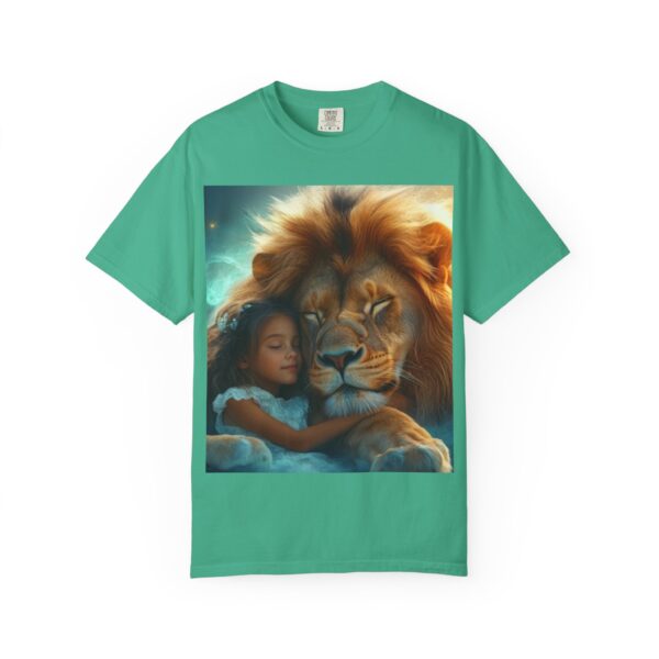 Garment-Dyed Unisex T-Shirt, "Lucy and Lion" Graphic Design Tee, Summer Casual Wear, Relaxed Style - Image 21