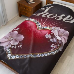 Beautiful "CHOSEN" Inspirational Velveteen Plush Blanket - A Cozy Gift for Anniversary, Wedding, Home Decor. Throw, Bedding, Inspirational