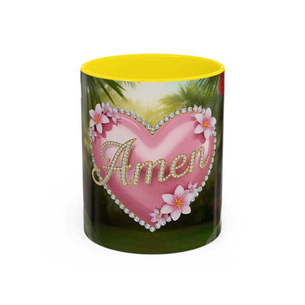 Our "Amen" Inspirational 'Solid Pink Heart' design Accent Coffee Mug, Perfect for Wedding Gifts, Love & Faith Decor, Philippians 4:8 - Image 49