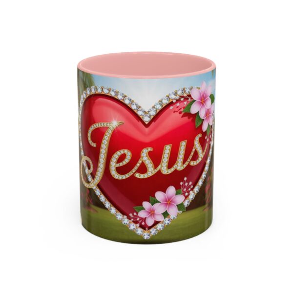 Our "Jesus" Garden solid red heart design Accent Coffee Mug, Perfect for Wedding Gifts, Love Confessions, Inspirational Floral Decor - Image 9