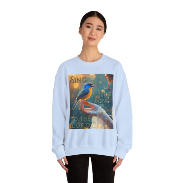 Crewneck Lightweight Sweatshirt with our 'Song Bird' "Sing a New Song" design-Vintage Christian Inspirational Faith Apparel Gospel Sweatshirt Unisex - Image 15