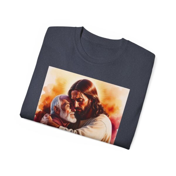 Our "God is Love" series with Jesus hugging PAPA! Inspirational Christian Unisex Cotton T-Shirt, Faith Spiritual Apparel, Love Gift - Image 45