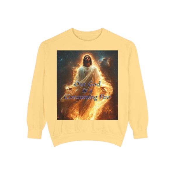 Sweatshirt Unisex Inspirational-Our Majestic "Our God is a Consuming Fire" Design - Faith Apparel, Unisex Top, Religious Gift, Comfort Wear, Church Event Style - Image 2