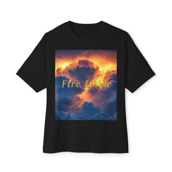Inspirational Unisex Oversized T-Shirt for Men and Women, with our 'Storm Light' "Fire Inside" design! Beauty of Creation Tropical Storm - Image 9