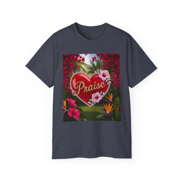 Our "Praise" Inspirational 'Solid Red Heart Design Vintage Christian Faith Apparel Unisex Cotton T-Shirt Thoughtful Quote Philippians 4:8 - Image 43