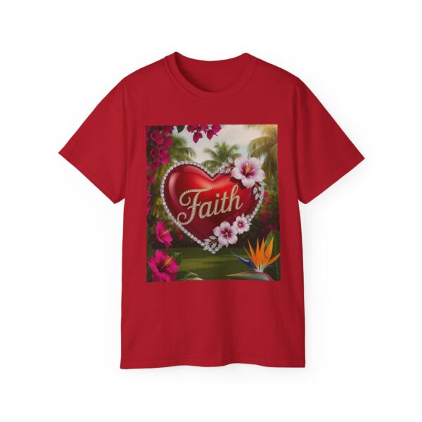 Our "Faith" Inspirational 'Solid Red Heart' Design Vintage Christian Faith Apparel Unisex Cotton T-Shirt, Thoughtful Quote, Philippians 4:8 - Image 58