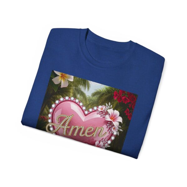 Our "Amen" Inspirational 'Solid Pink Heart' Design Vintage Christian Faith Apparel Unisex Cotton T-Shirt, Thoughtful Quote, Philippians 4:8 - Image 45