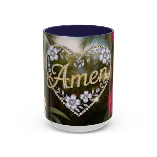 Our "Amen" Inspirational 'Diamond Ring Heart' Design Accent Coffee Mug, Perfect for Wedding Gifts, Love & Faith Decor, Philippians 4:8 - Image 21
