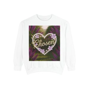 Sweatshirt Unisex Inspirational "Chosen" 'Diamond Ring Heart' Christian Apparel, Faith-Based Comfort, Jumper, Gift for Believers