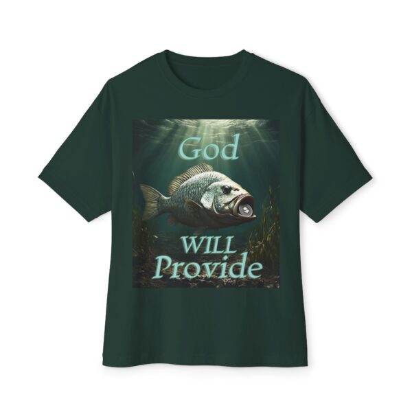 Biblical "God WILL Provide" Unisex Tee, Fish with Coin, Israel, Sea of Galilee, Inspirational, Christian Tshirt, Oversized Shirt, Boxy Top - Image 25