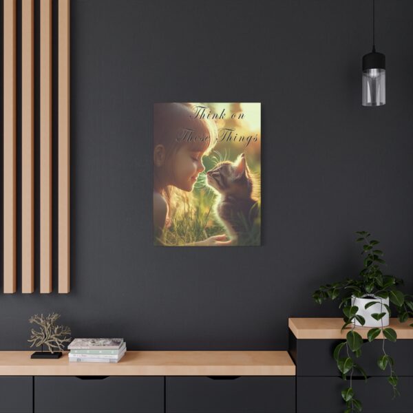 Inspirational matte Canvas Wall Art, with our 'Kitten Kisses' "Think on these things" design Christian Home Decor, Uplifting Faith-Based Art - Image 12