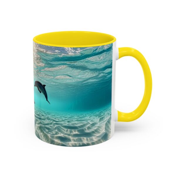 Our "Dolphins at Rest" design Accent Coffee Mug, Perfect for Wedding Gifts, Inspirational Decor, Beauty of God's Creation, Tea Cup, Ceramic - Image 50