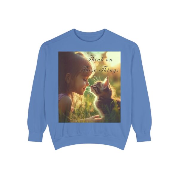 Sweatshirt Unisex Inspirational 'Kitten Kisses' "Think on these things". Christian Apparel, Faith-Based Comfort, Jumper, Gift for Believers - Image 38