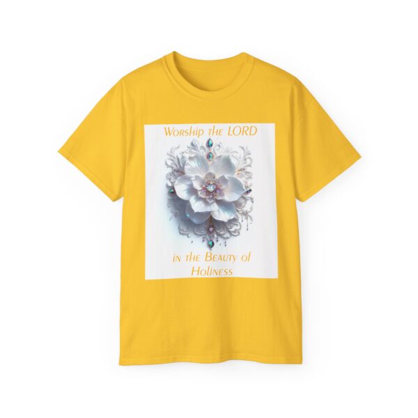 Our inspirational "Worship the Lord in the Beauty of Holiness" Christian Unisex Cotton T-Shirt, Faith Apparel, Love Gift, Gospel Fashion - Image 21