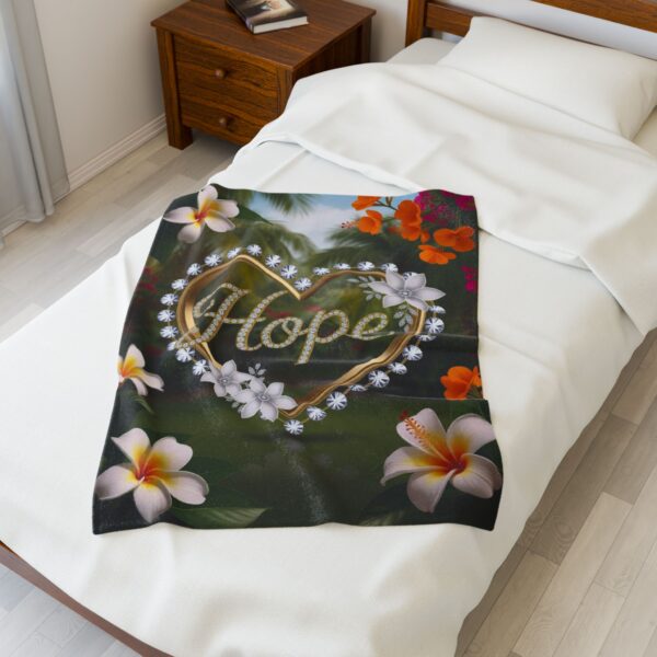 Our Beautiful "HOPE" Inspirational 'Diamond Ring Design' Velveteen Plush Throw Blanket - A Cozy Gift for Anniversary, Home Faith Decor Bedding - Image 11