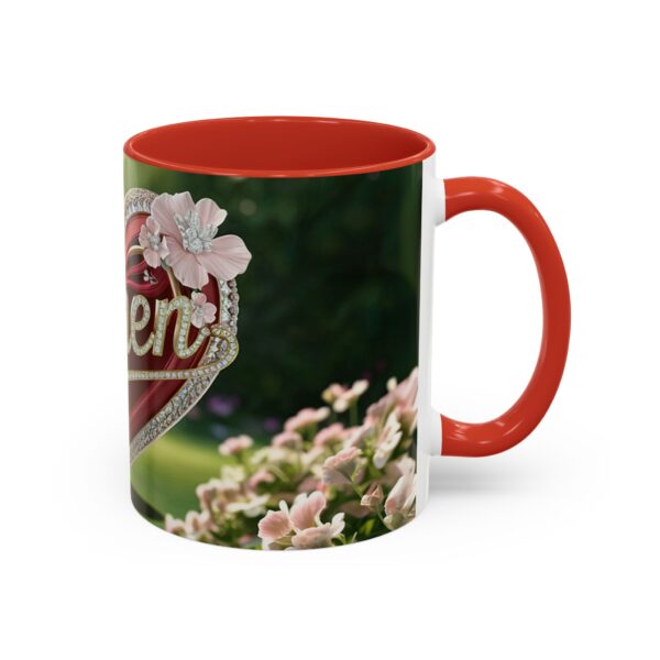 Our "Amen" Inspirational 'Elaborate Red Flowers Heart' design Accent Coffee Mug, Perfect for Wedding Gifts, Love & Faith Decor, Philippians 4:8 - Image 14