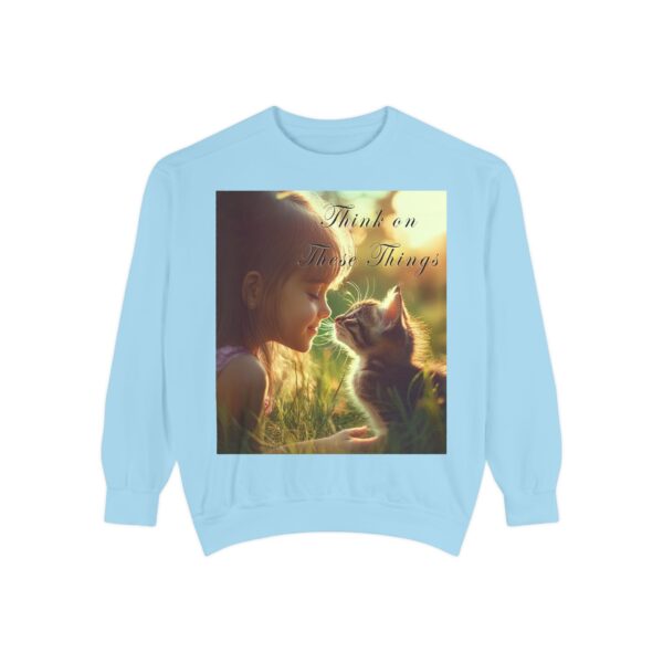 Sweatshirt Unisex Inspirational 'Kitten Kisses' "Think on these things". Christian Apparel, Faith-Based Comfort, Jumper, Gift for Believers - Image 34
