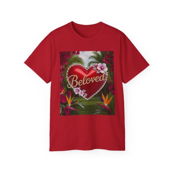 Our "Beloved" Inspirational 'Solid Red Heart' Design Vintage Christian Faith Apparel Unisex Cotton T-Shirt Thoughtful Quote, Philippians 4:8 - Image 57