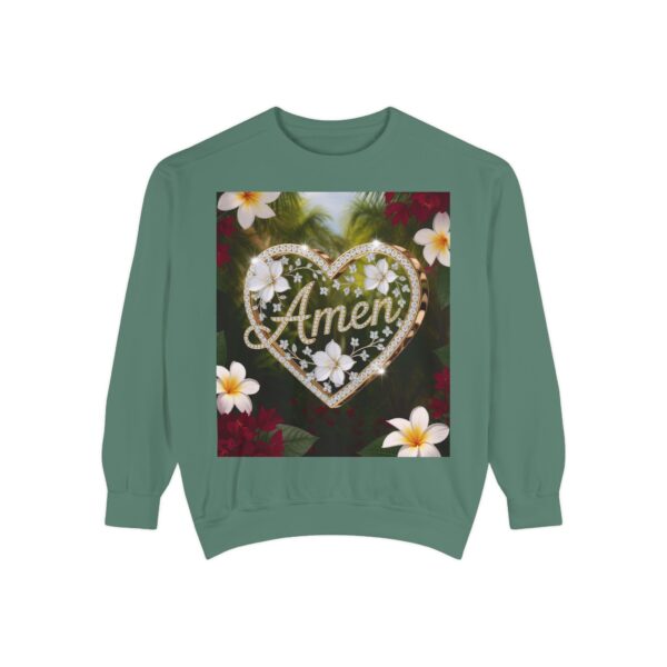Our Unisex Inspirational Sweatshirt with our "Amen" 'Diamond Ring Heart' design! Philippians 4:8 Comfort, Jumper, Gift Faith Gospel Apparel - Image 17