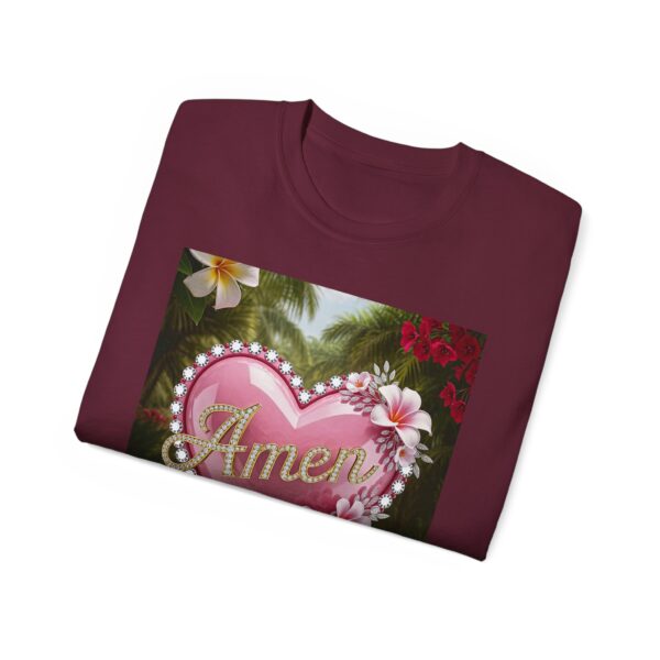 Our "Amen" Inspirational 'Solid Pink Heart' Design Vintage Christian Faith Apparel Unisex Cotton T-Shirt, Thoughtful Quote, Philippians 4:8 - Image 21
