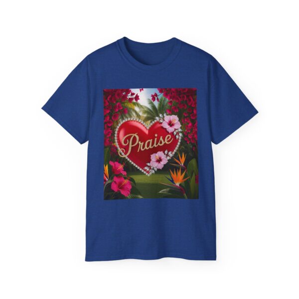 Our "Praise" Inspirational 'Solid Red Heart Design Vintage Christian Faith Apparel Unisex Cotton T-Shirt Thoughtful Quote Philippians 4:8 - Image 39