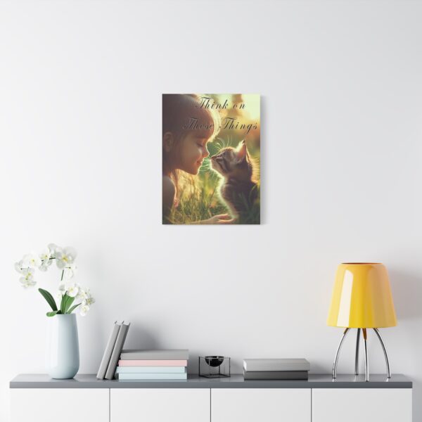 Inspirational matte Canvas Wall Art, with our 'Kitten Kisses' "Think on these things" design Christian Home Decor, Uplifting Faith-Based Art - Image 7