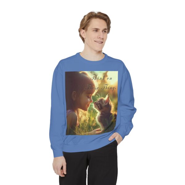 Sweatshirt Unisex Inspirational 'Kitten Kisses' "Think on these things". Christian Apparel, Faith-Based Comfort, Jumper, Gift for Believers - Image 40