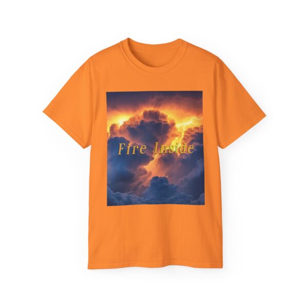Our Inspirational "Fire Inside" tropical storm Design Vintage Christian Faith Apparel Unisex Cotton T-Shirt, God is Light, Philippians 4:8 - Image 14