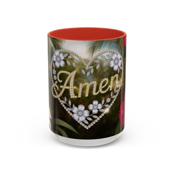 Our "Amen" Inspirational 'Diamond Ring Heart' Design Accent Coffee Mug, Perfect for Wedding Gifts, Love & Faith Decor, Philippians 4:8 - Image 29