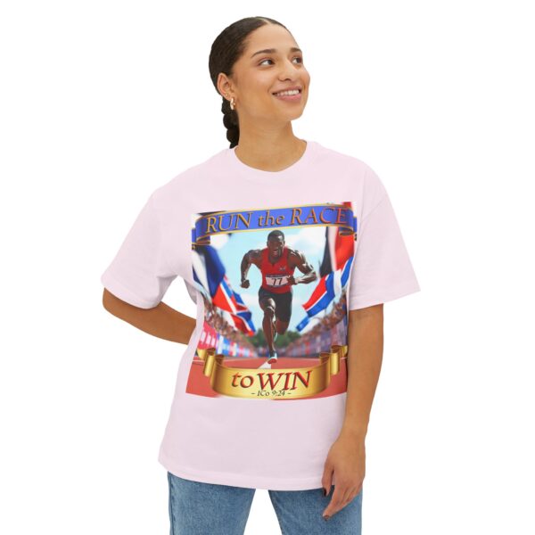 Our "RUN the RACE to WIN" Biblical Unisex Tee Inspirational Christian Tshirt for Men and Women, Oversized Shirt, Boxy Top, Unisex Tee Shirt, - Image 11