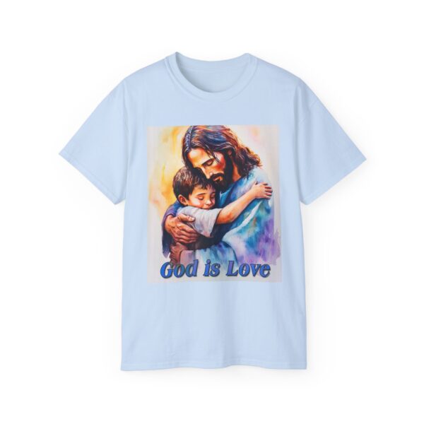 Our "God is Love" series with Jesus hugging a LITTLE BOY Inspirational Christian Unisex Cotton T-Shirt, Faith Spiritual Apparel, Love Gift - Image 33