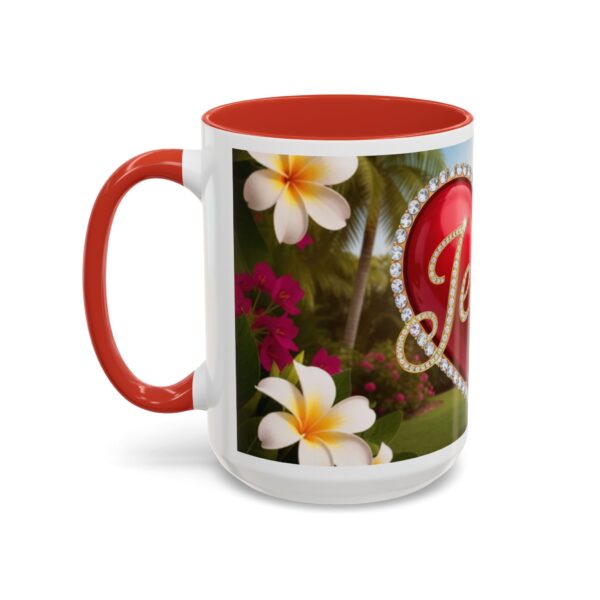 Our "Jesus" Garden solid red heart design Accent Coffee Mug, Perfect for Wedding Gifts, Love Confessions, Inspirational Floral Decor - Image 31