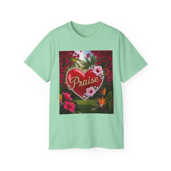 Our "Praise" Inspirational 'Solid Red Heart Design Vintage Christian Faith Apparel Unisex Cotton T-Shirt Thoughtful Quote Philippians 4:8 - Image 27