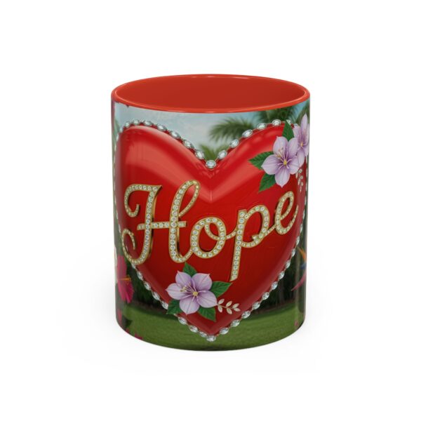 Our "Hope" 'Solid Red Heart' Inspirational design! Accent Coffee Mug, Perfect for Wedding Gifts, Love Confessions, Inspirational Floral Decor Philippians 4:8 - Image 13