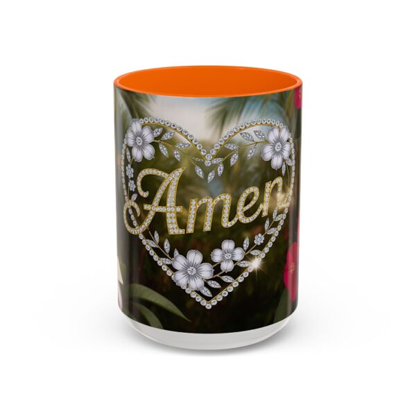 Our "Amen" Inspirational 'Diamond Ring Heart' Design Accent Coffee Mug, Perfect for Wedding Gifts, Love & Faith Decor, Philippians 4:8 - Image 53