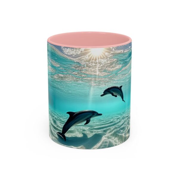 Our "Dolphins at Rest" design Accent Coffee Mug, Perfect for Wedding Gifts, Inspirational Decor, Beauty of God's Creation, Tea Cup, Ceramic - Image 9