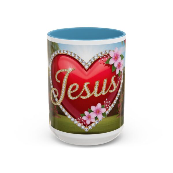 Our "Jesus" Garden solid red heart design Accent Coffee Mug, Perfect for Wedding Gifts, Love Confessions, Inspirational Floral Decor - Image 37