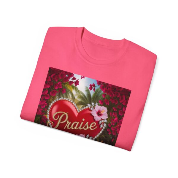 Our "Praise" Inspirational 'Solid Red Heart Design Vintage Christian Faith Apparel Unisex Cotton T-Shirt Thoughtful Quote Philippians 4:8 - Image 58