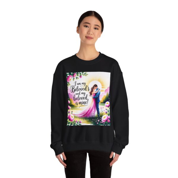 Crewneck Lightweight Sweatshirt with our "I am my Beloved's" Vintage Inspired Sweatshirt, Couple's Gift, Weddings, Anniversaries, Biblical, Song of Solomon - Image 12
