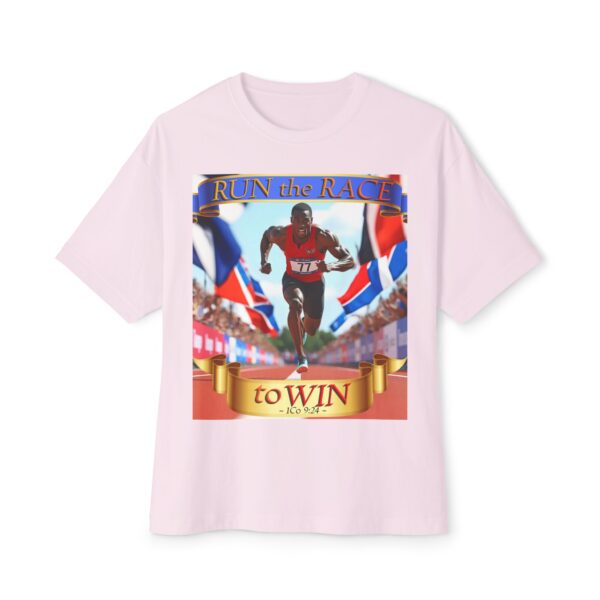 Our "RUN the RACE to WIN" Biblical Unisex Tee Inspirational Christian Tshirt for Men and Women, Oversized Shirt, Boxy Top, Unisex Tee Shirt, - Image 9