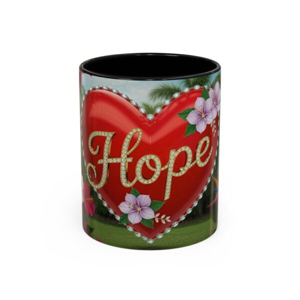 Our "Hope" 'Solid Red Heart' Inspirational design! Accent Coffee Mug, Perfect for Wedding Gifts, Love Confessions, Inspirational Floral Decor Philippians 4:8