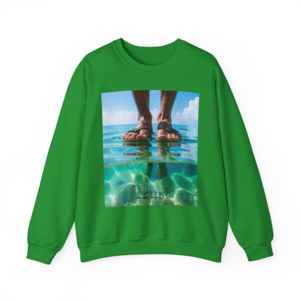 Crewneck Sweatshirt with our "Trust" 'Walk on water' Inspirational Design. Vintage Christian Apparel, Gospel Sweatshirt, Faith Fashion Sweatshirt, Unisex Heavy - Image 15