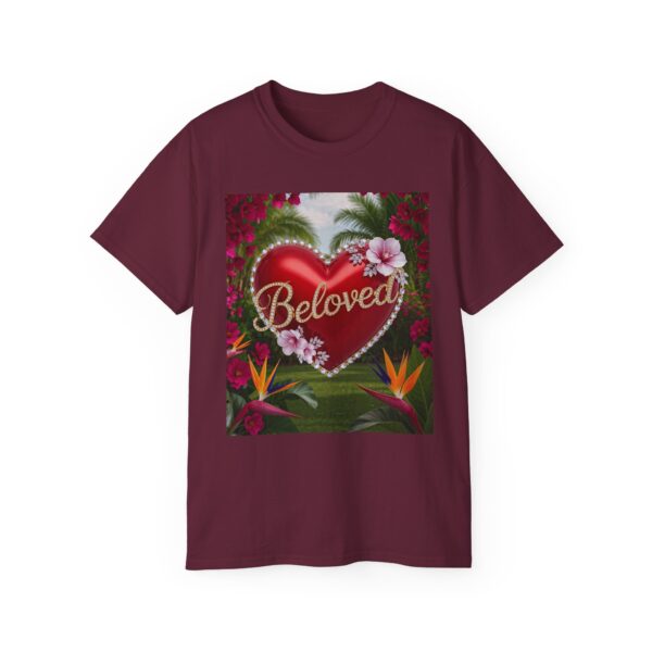 Our "Beloved" Inspirational 'Solid Red Heart' Design Vintage Christian Faith Apparel Unisex Cotton T-Shirt Thoughtful Quote, Philippians 4:8 - Image 13