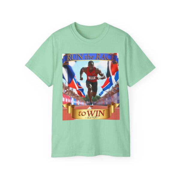 Our "RUN the RACE to WIN" Biblical, Inspirational Christian Unisex Cotton T-Shirt, Faith Spiritual Apparel, Love Gift - Image 29