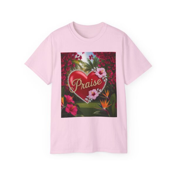 Our "Praise" Inspirational 'Solid Red Heart Design Vintage Christian Faith Apparel Unisex Cotton T-Shirt Thoughtful Quote Philippians 4:8 - Image 51