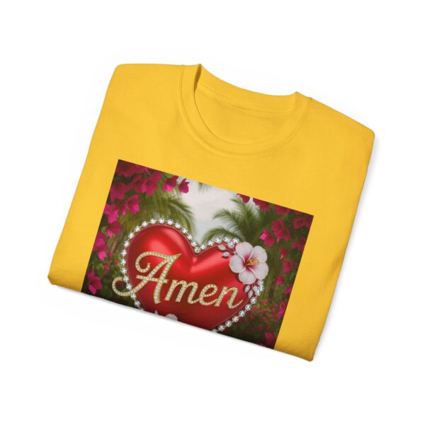 Our "Amen" Inspirational 'Solid Red Heart' Design Vintage Christian Faith Apparel Unisex Cotton T-Shirt, Thoughtful Quote, Philippians 4:8 - Image 25