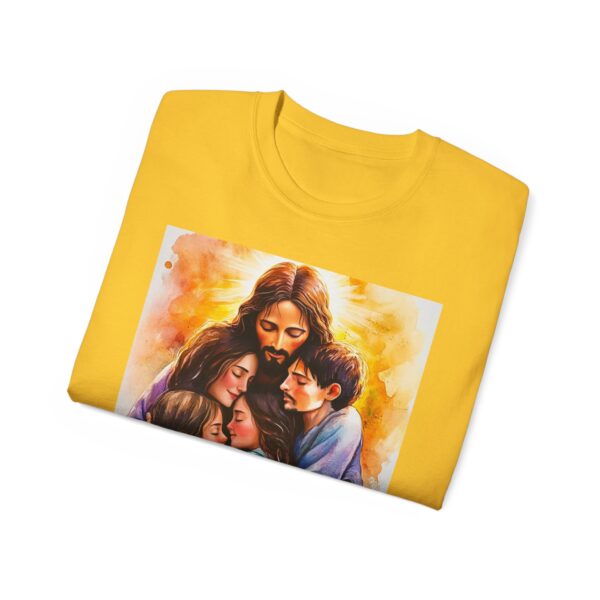 Our "God is Love" series with Jesus hugging a SMALL FAMILY Inspirational Christian Unisex Cotton T-Shirt, Faith Spiritual Apparel, Love Gift - Image 25