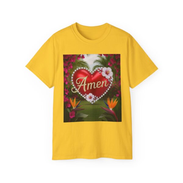 Our "Amen" Inspirational 'Solid Red Heart' Design Vintage Christian Faith Apparel Unisex Cotton T-Shirt, Thoughtful Quote, Philippians 4:8 - Image 22