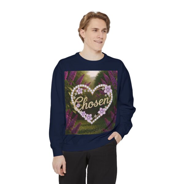 Sweatshirt Unisex Inspirational "Chosen" 'Diamond Ring Heart' Christian Apparel, Faith-Based Comfort, Jumper, Gift for Believers - Image 51