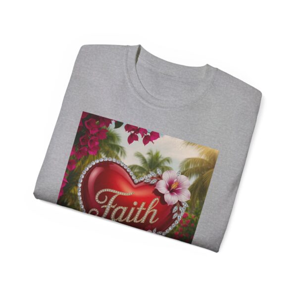Our "Faith" Inspirational 'Solid Red Heart' Design Vintage Christian Faith Apparel Unisex Cotton T-Shirt, Thoughtful Quote, Philippians 4:8 - Image 9